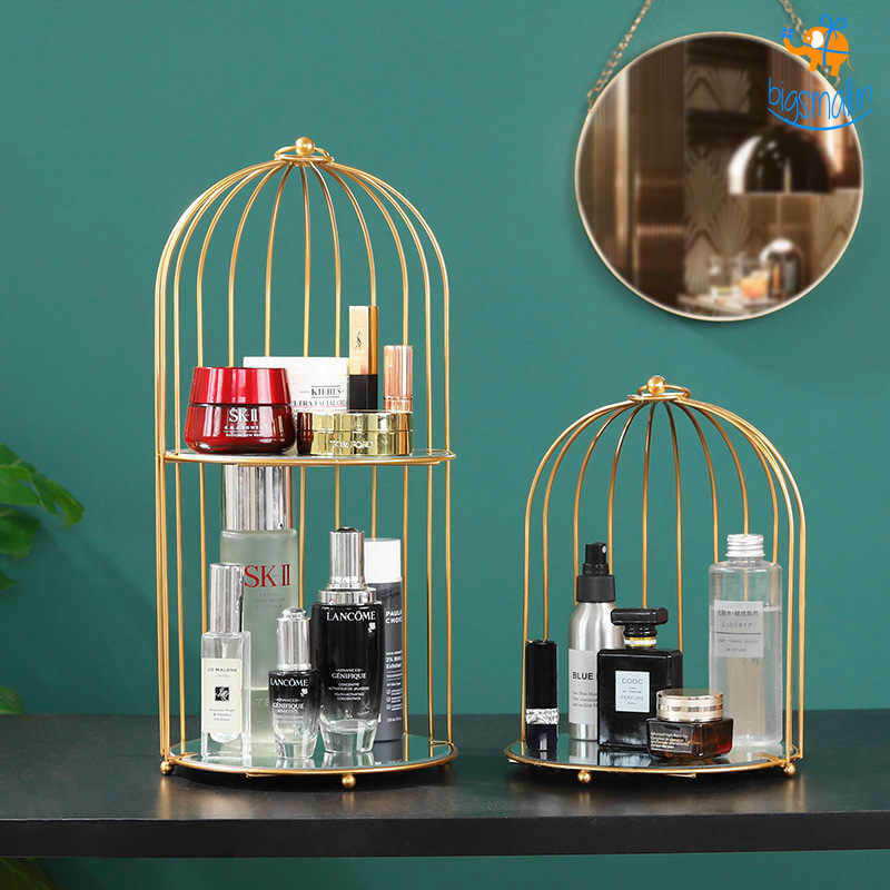 Metallic Cage Cosmetic Organizer