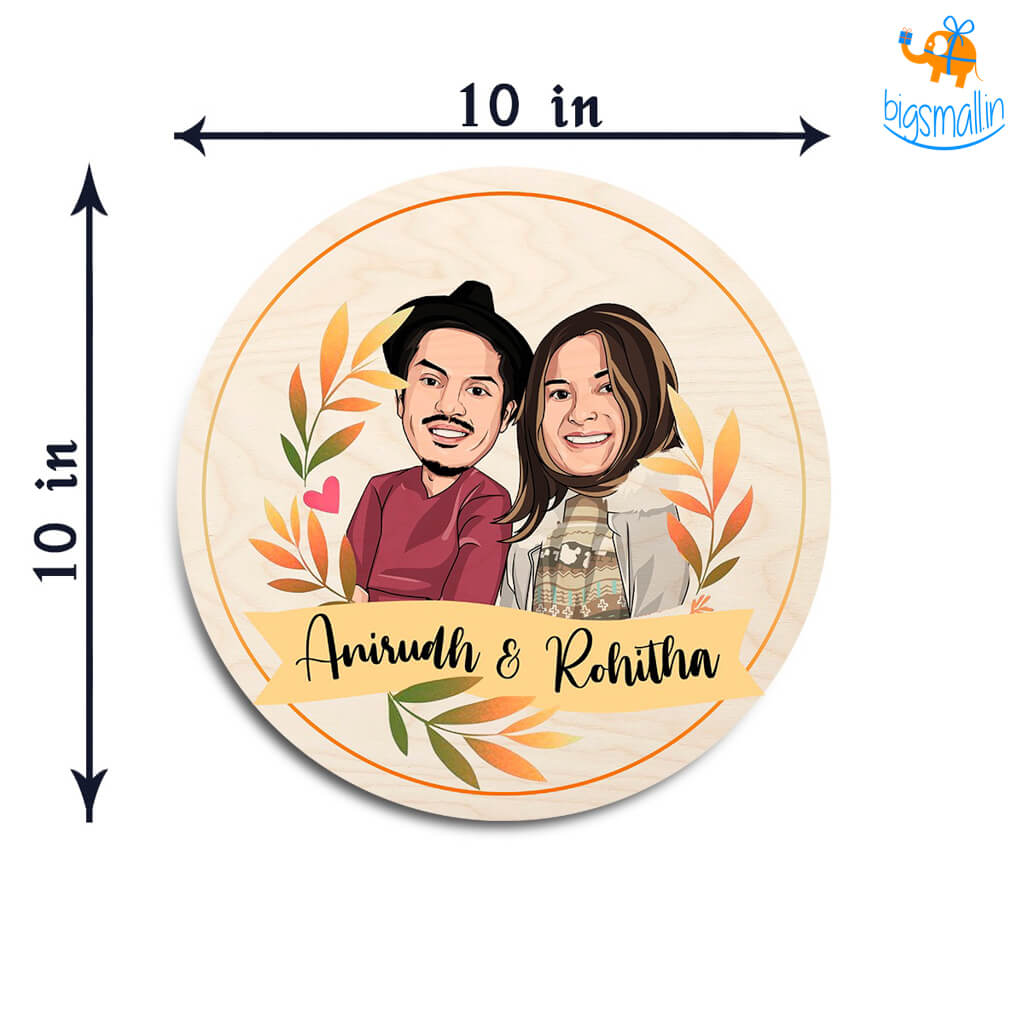 Personalized Caricature Round Name Plate