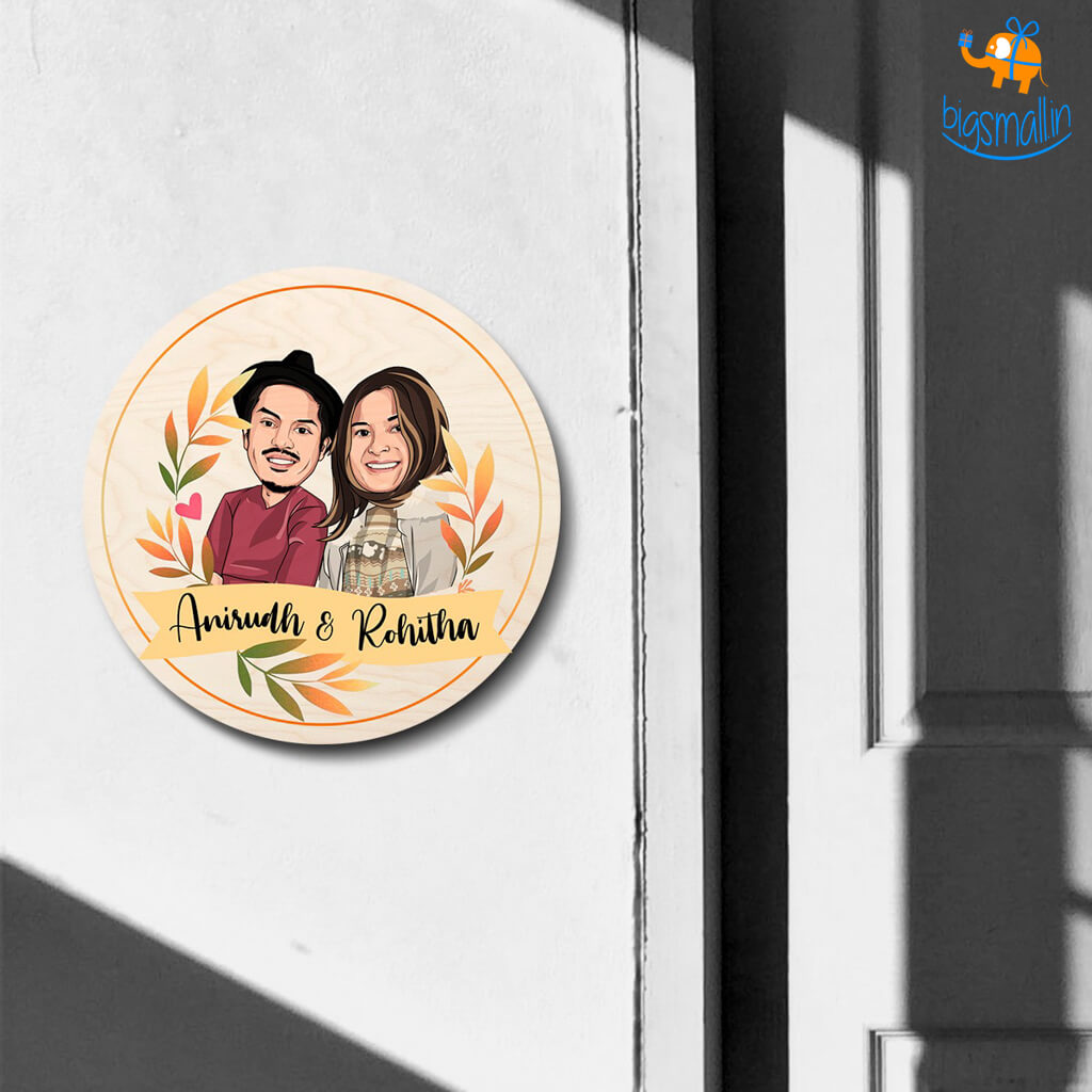 Personalized Caricature Round Name Plate