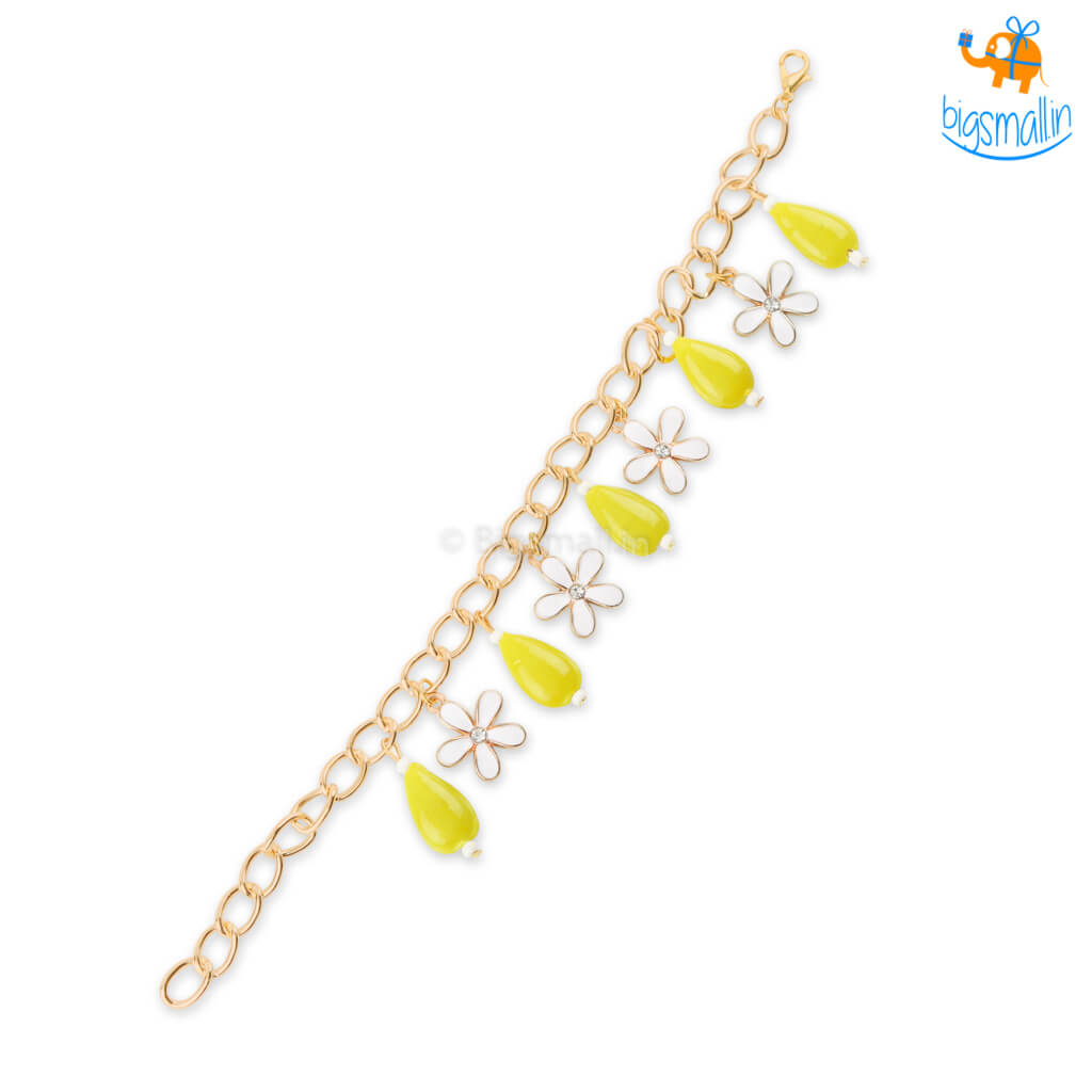 Floral Beaded Charm Bracelet