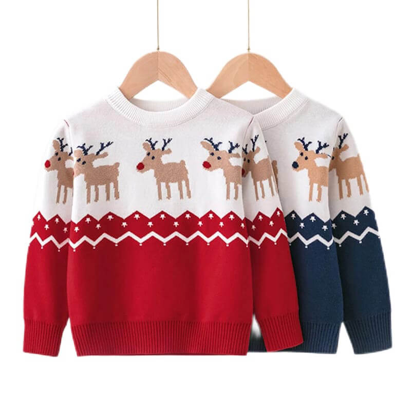 Kids Knitted Reindeer Pullover
