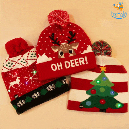 Christmas Cap With LED Lights - bigsmall.in