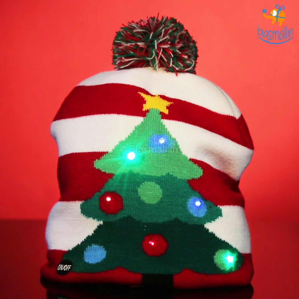 Christmas Cap With LED Lights - bigsmall.in