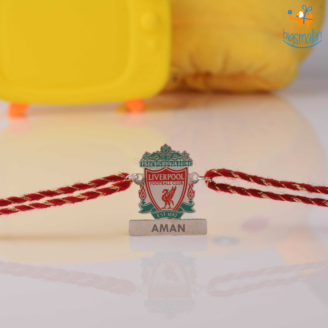 Personalized Liverpool Metallic Rakhi | COD Not Available