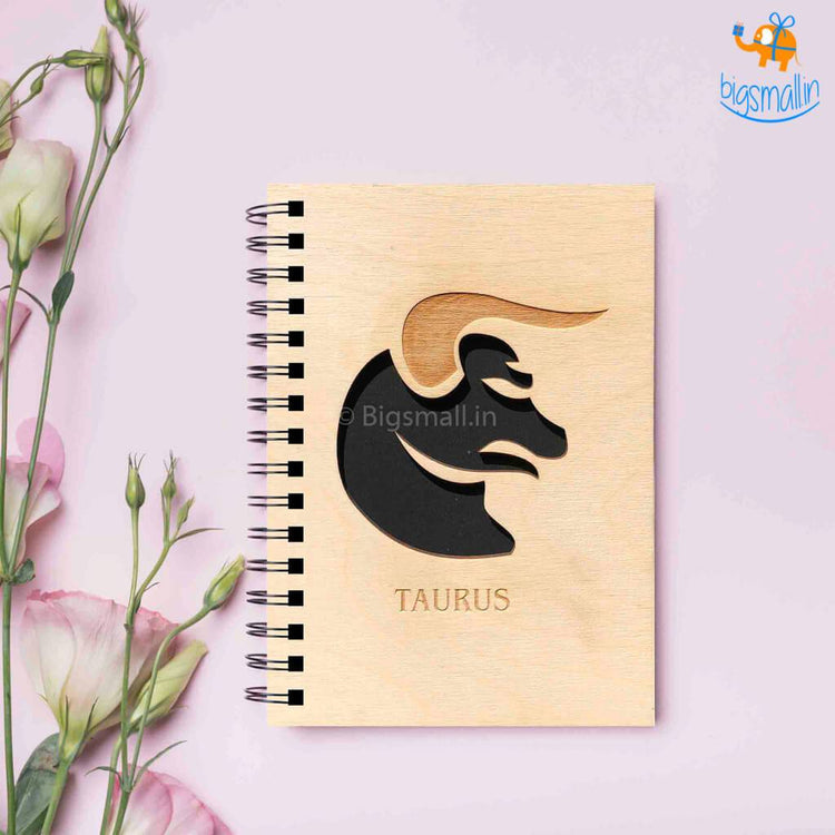 Sun Sign Laser Cut Wooden Diary - bigsmall.in
