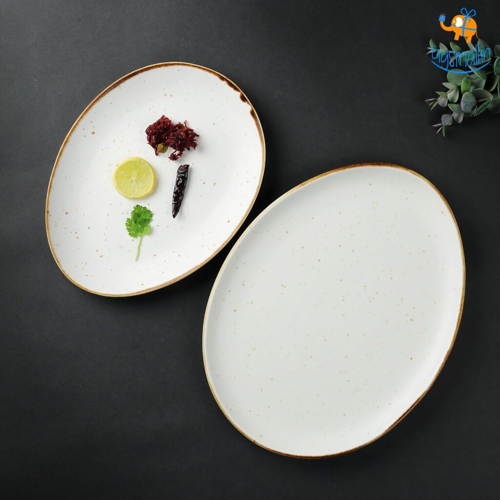 Egg Shaped Artisan Plates - Set of 2 - bigsmall.in