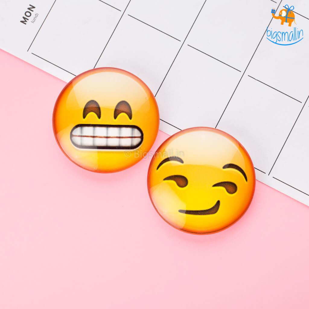 Emoji Crystal Glass Fridge Magnets- Set of 2 - bigsmall.in