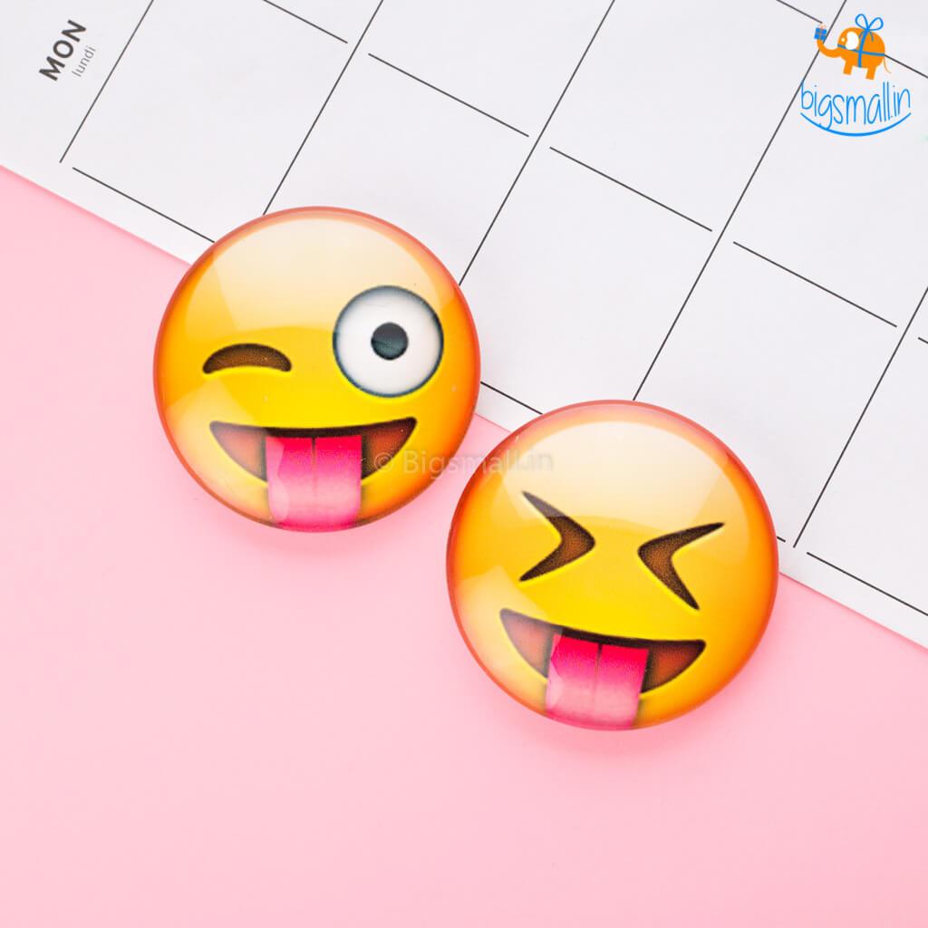 Emoji Crystal Glass Fridge Magnets- Set of 2 - bigsmall.in