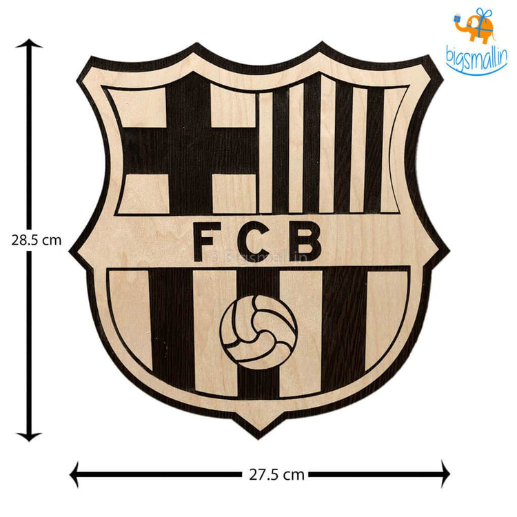 Barcelona Engraved Wooden Crest - bigsmall.in