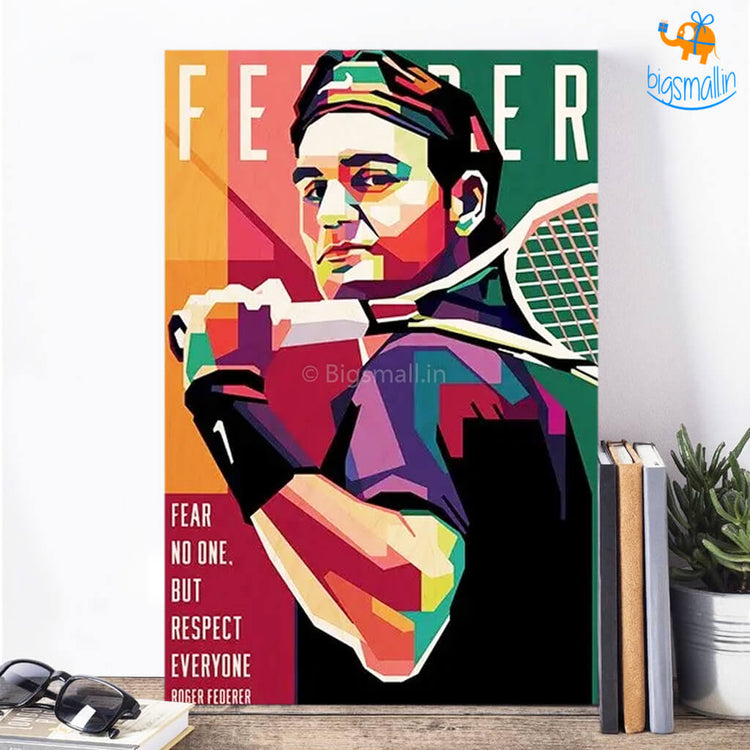 Roger Federer Wooden Wall Art - bigsmall.in