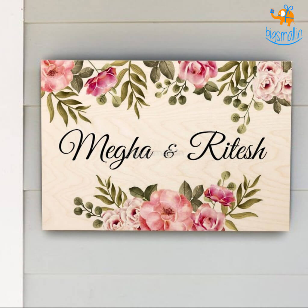 Personalized Flower Theme Name Plate | COD not available - bigsmall.in
