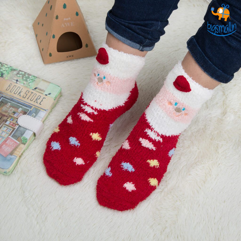 Fluffy Christmas Socks - bigsmall.in