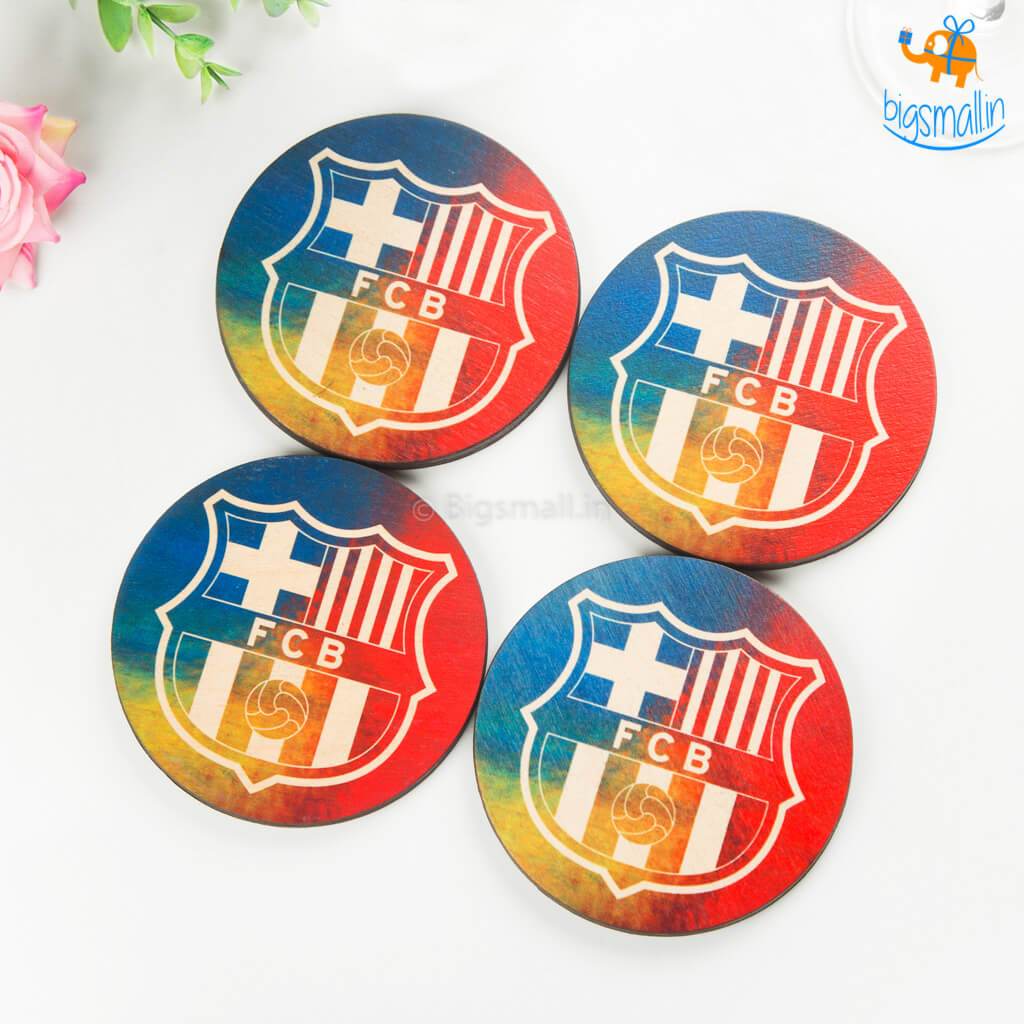 Barcelona Wooden Coasters - Set of 4 - bigsmall.in