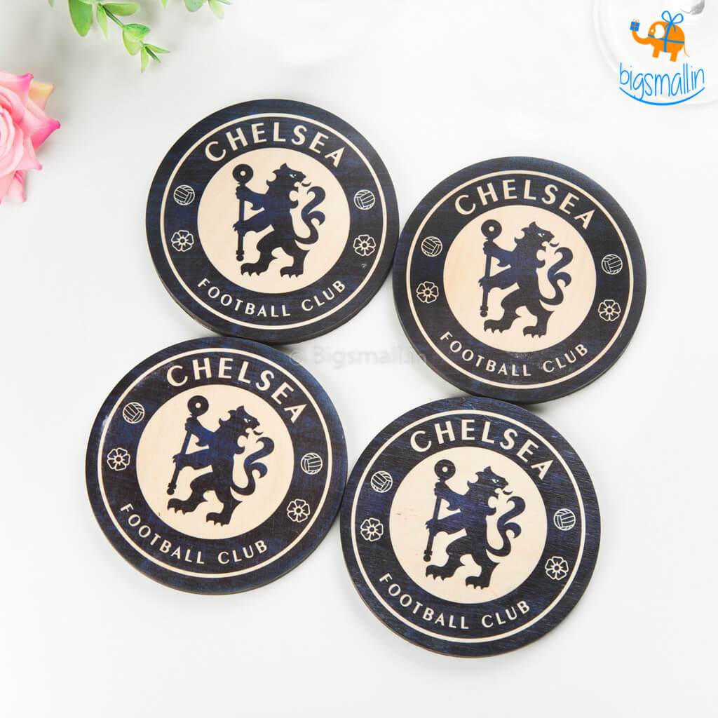 Chelsea Wooden Coasters - Set of 4 - bigsmall.in