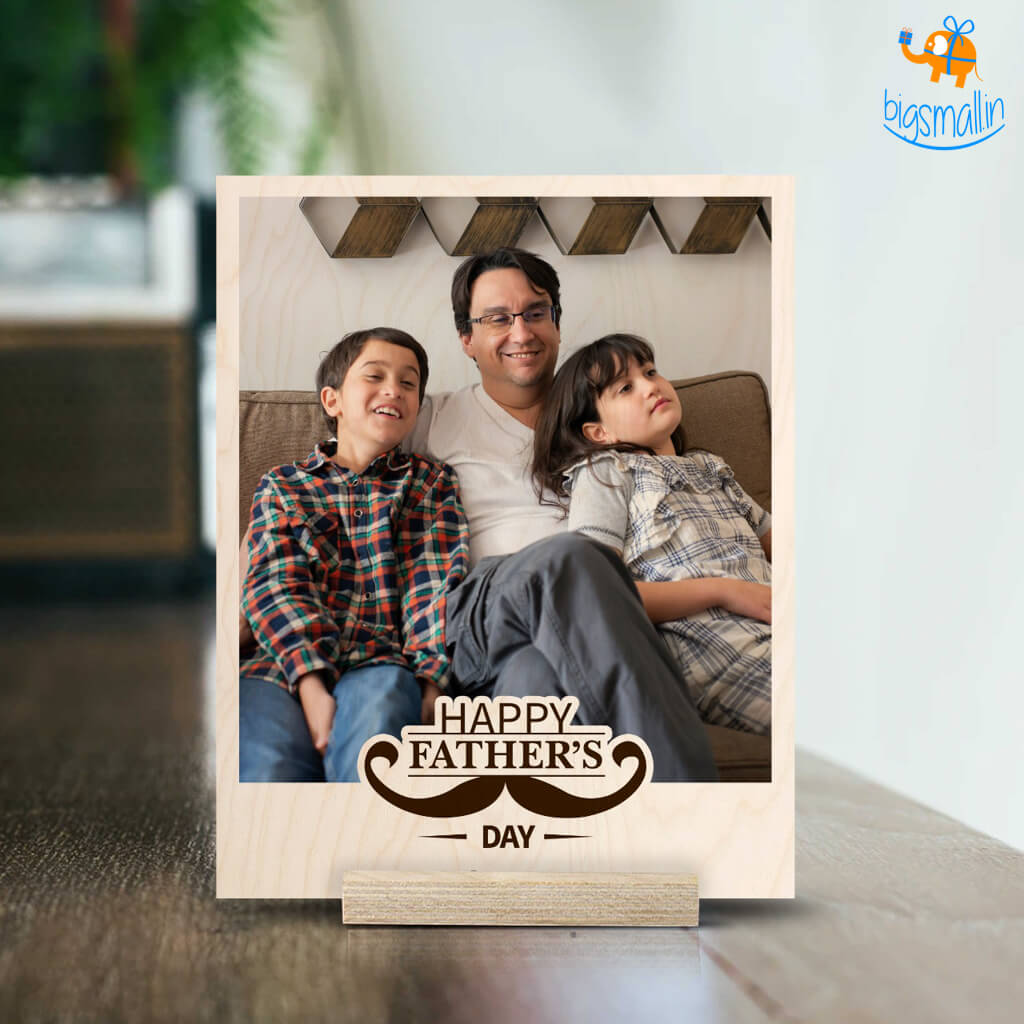 Happy Father's Day Personalized Wooden Print Frame