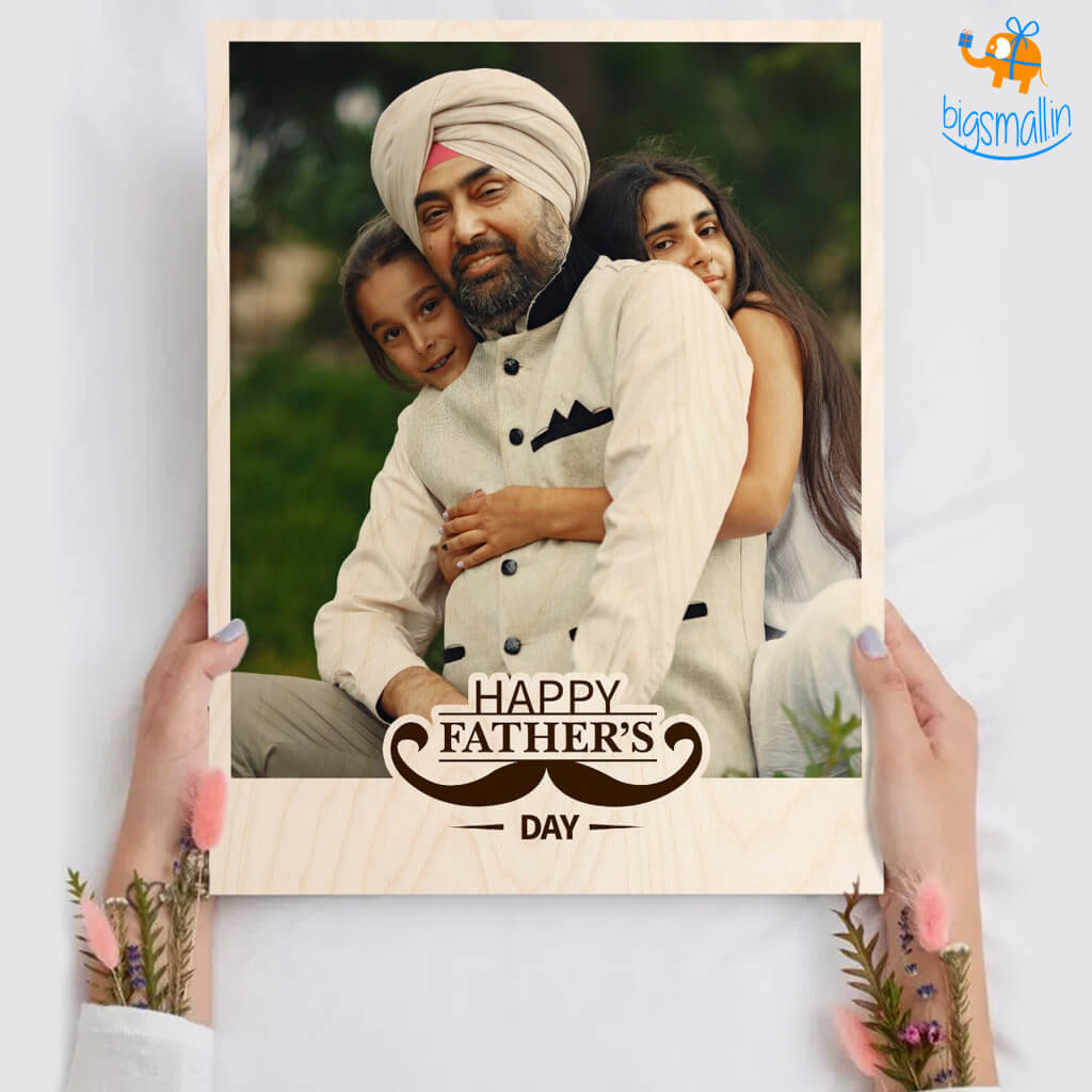Happy Father's Day Personalized Wooden Print Frame
