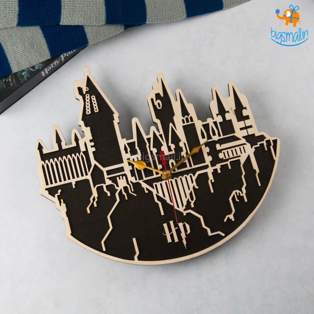 Hogwarts Wooden Wall Clock