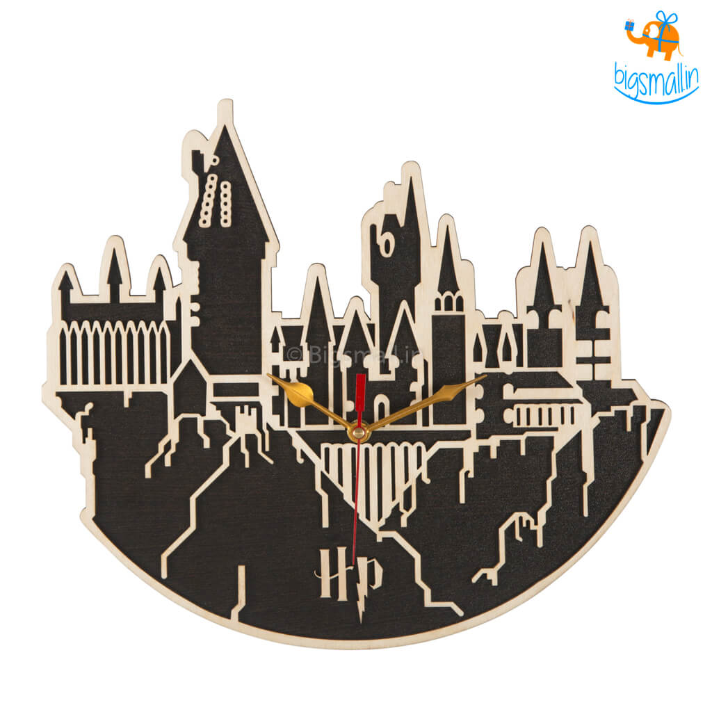 Hogwarts Wooden Wall Clock