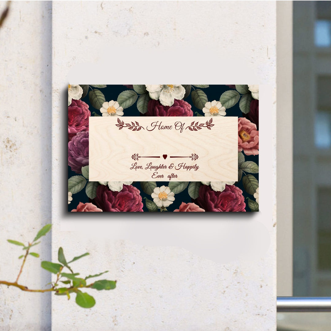 Personalized Floral Frame Name Plate