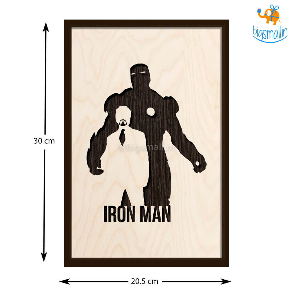 Iron Man Engraved Wooden Frame