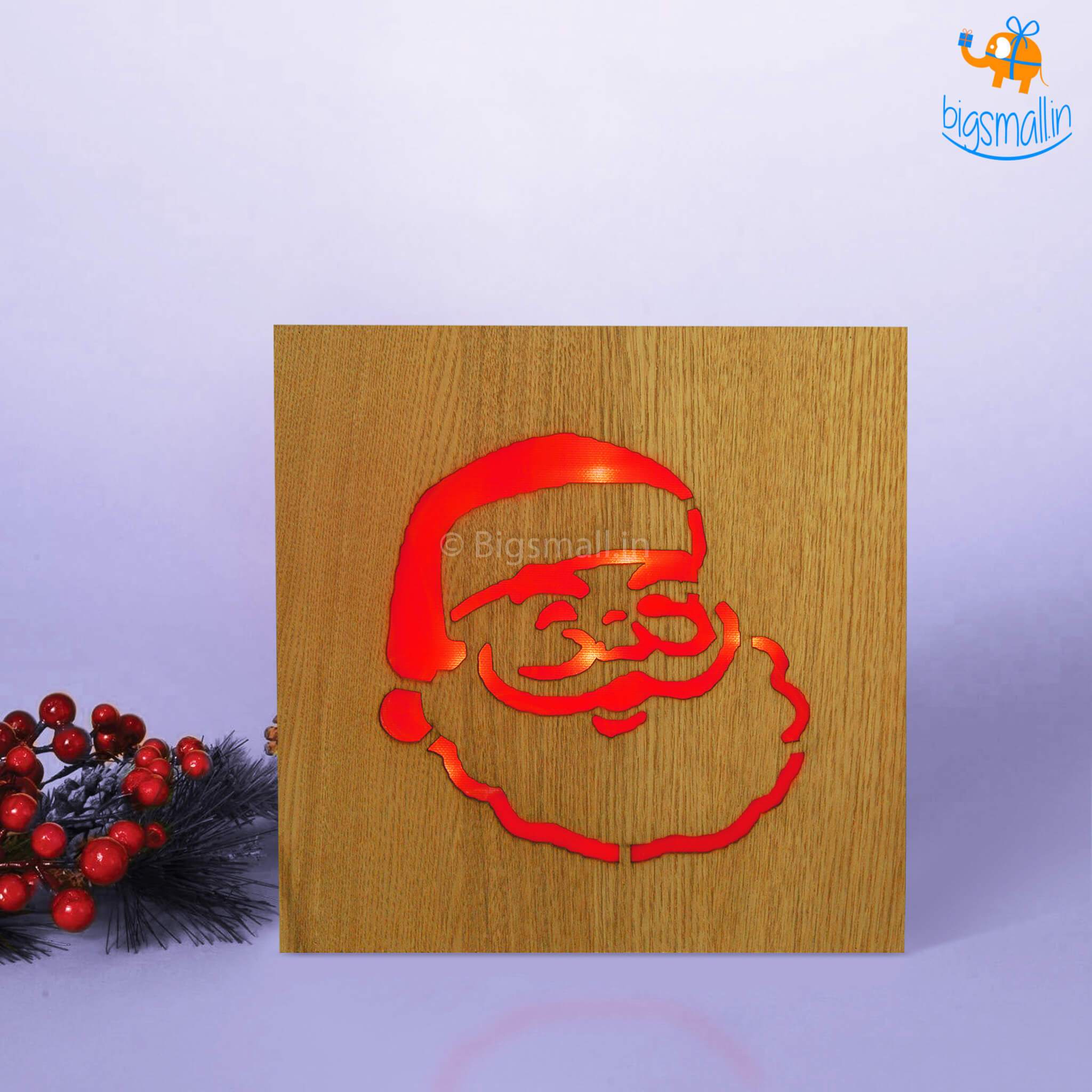 Wooden Santa Claus Lamp - bigsmall.in