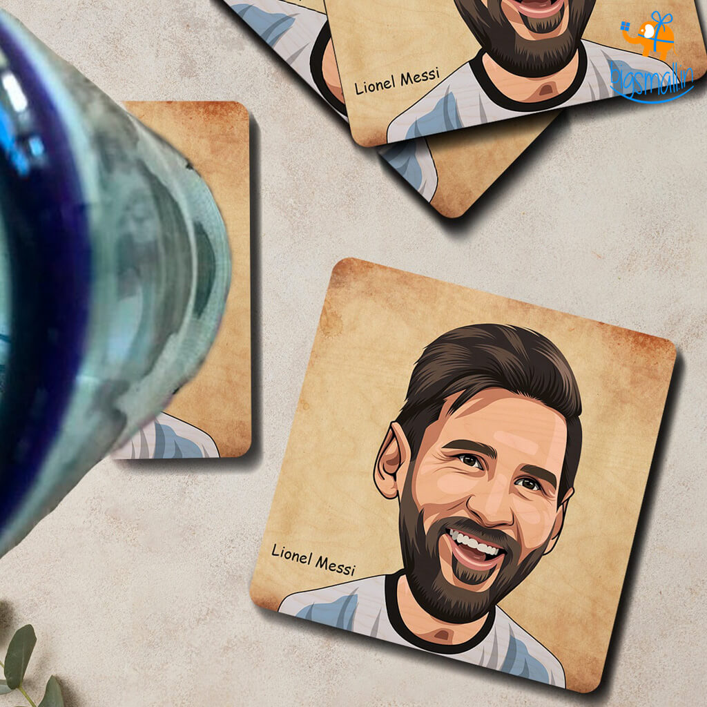 Lionel Messi Wooden Coasters