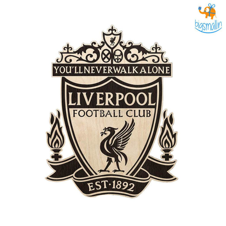 Liverpool Engraved Wooden Crest - bigsmall.in