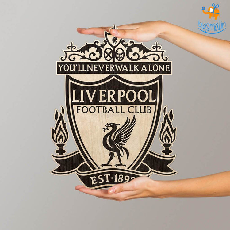 Liverpool Engraved Wooden Crest - bigsmall.in