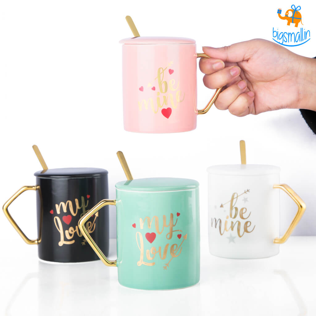 Be My Love Mug With Lid & Spoon