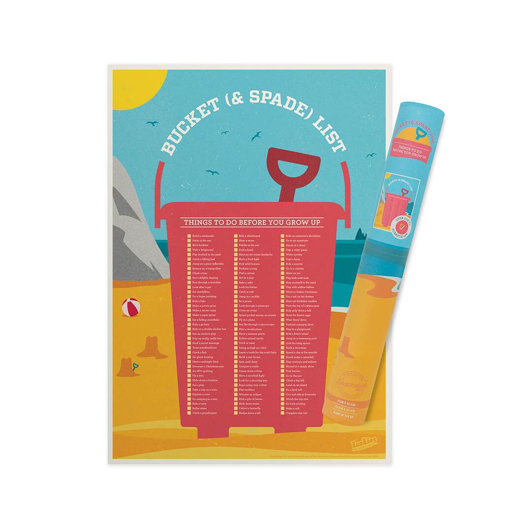 Bucket and Spade Scratch Poster - bigsmall.in
