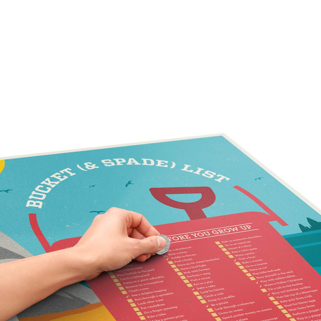 Bucket and Spade Scratch Poster Bigsmall.in
