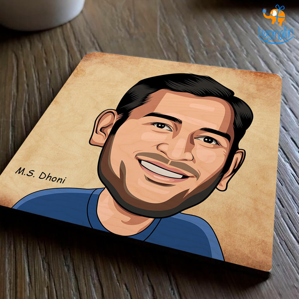 MS Dhoni Wooden Coasters