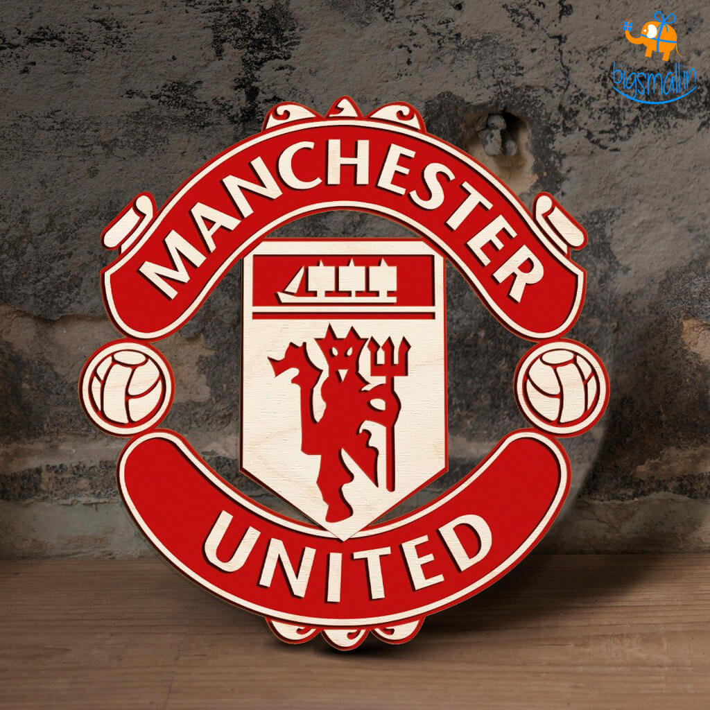 Manchester United Engraved Wooden Crest