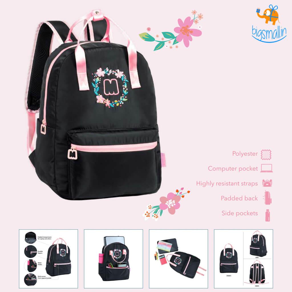 Floral Black Casual Backpack