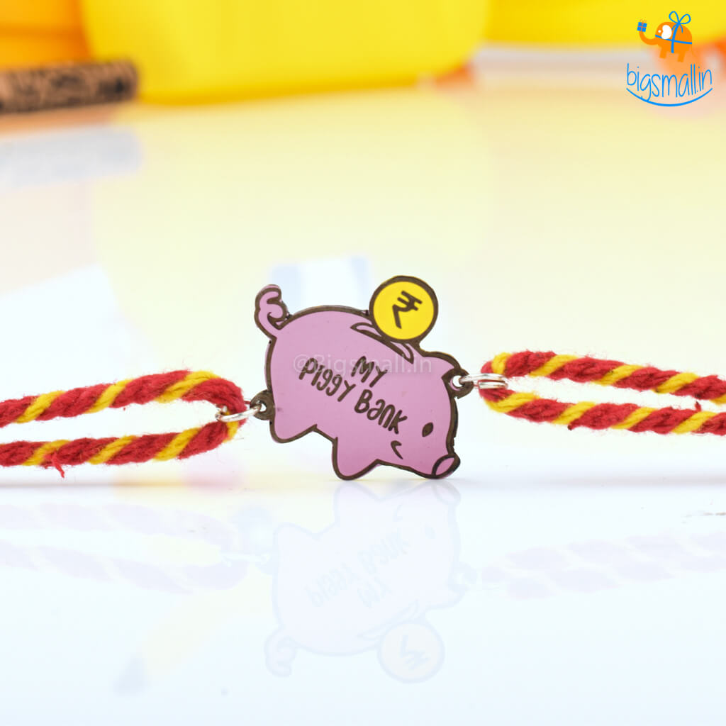 My Piggy Bank Metallic Rakhi