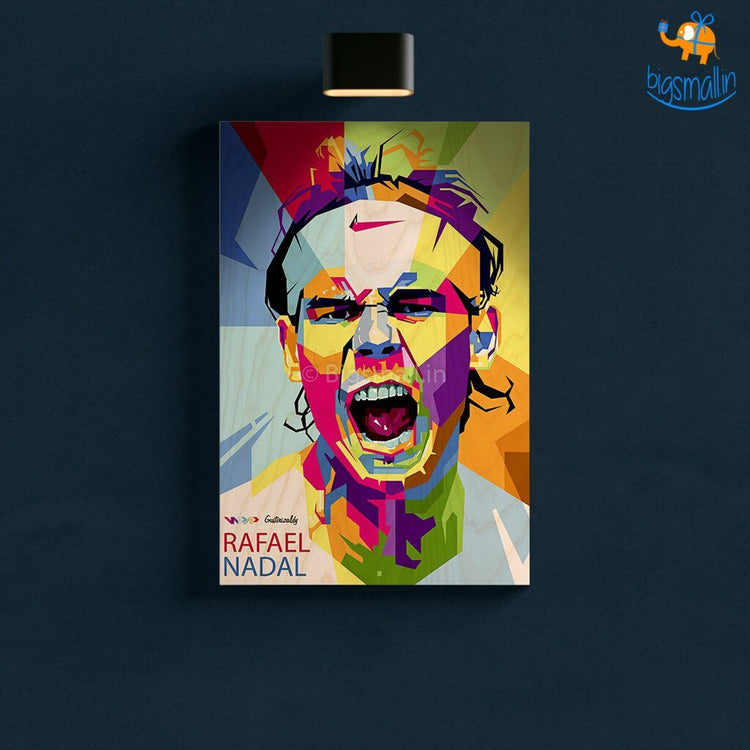 Rafael Nadal Printed Wooden Frame ( 17.6 x 11.6 inches) - bigsmall.in