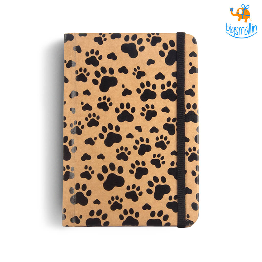 Paw Prints A6 Notebook With Elastic