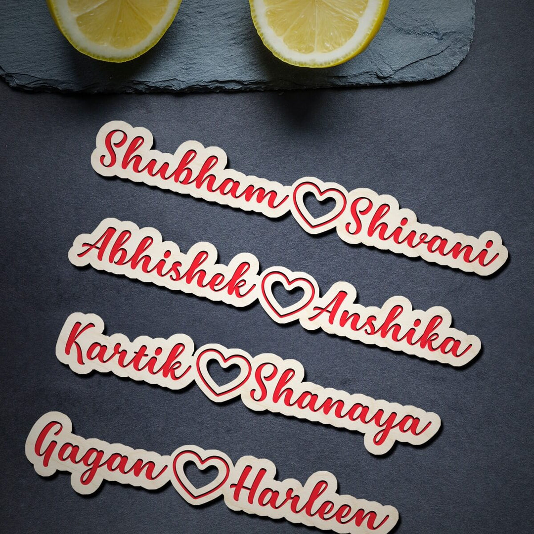 Personalized Couple Name Wooden Fridge Magnet