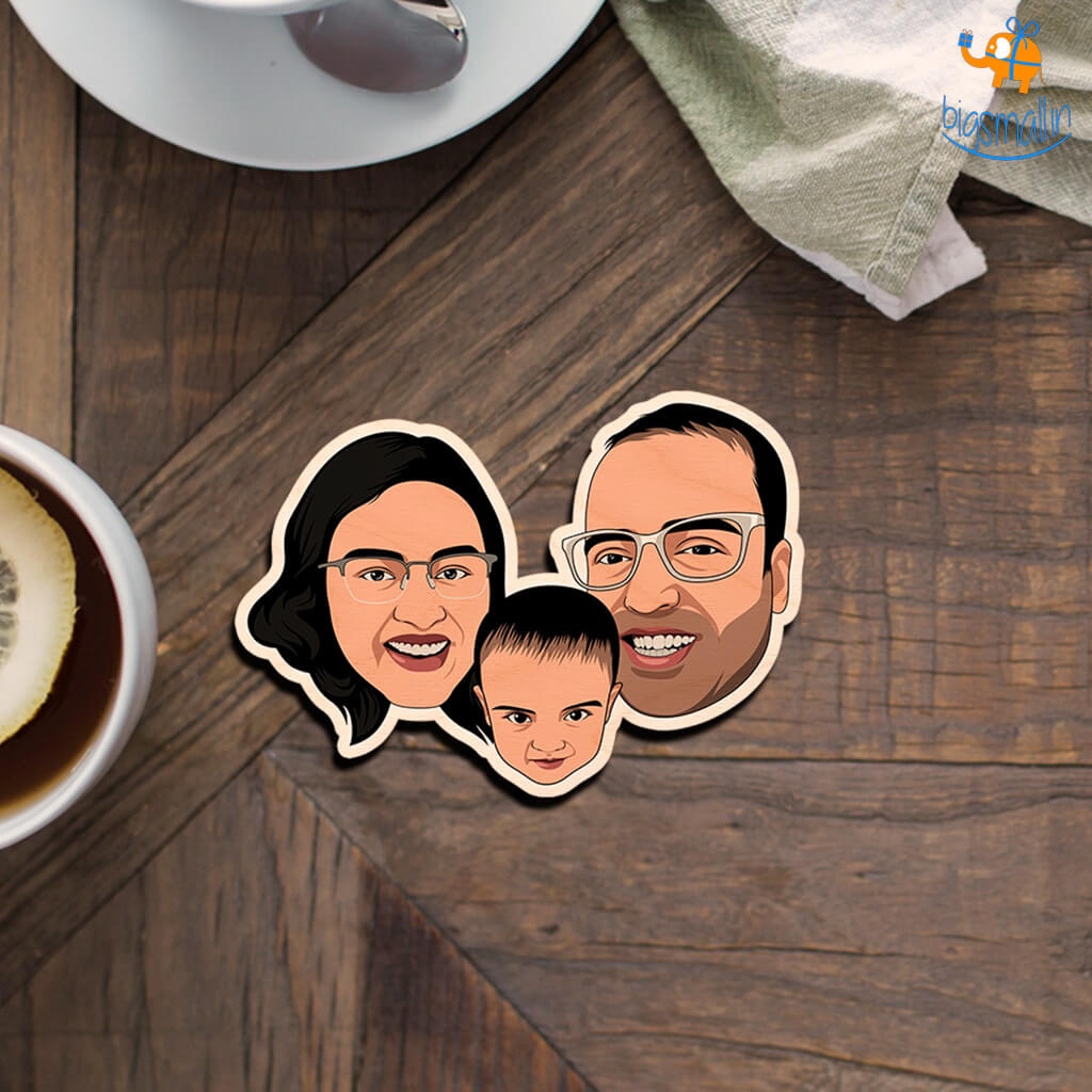 Personalized Caricature Wooden Fridge Magnet