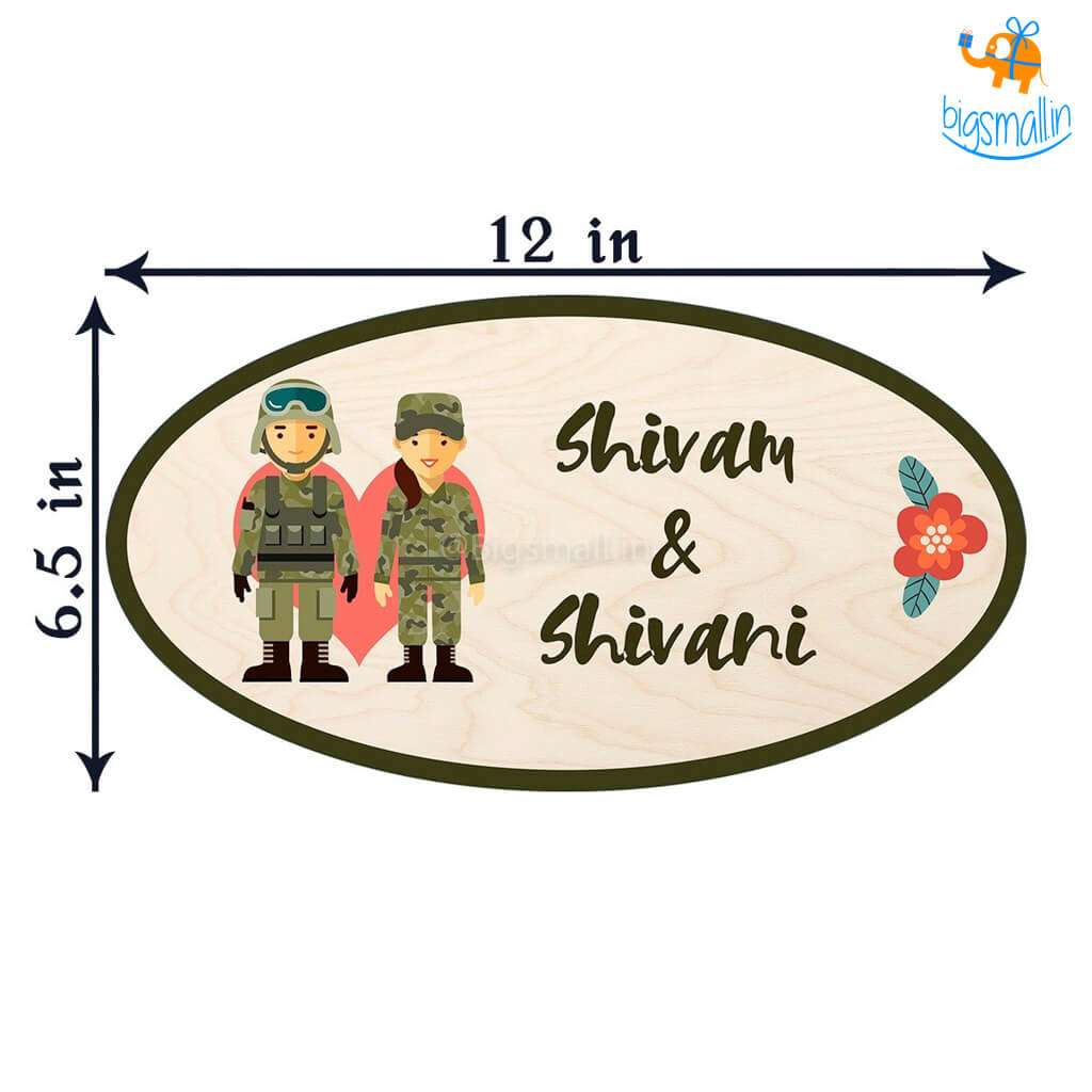 Personalized Army Couple Name Plate