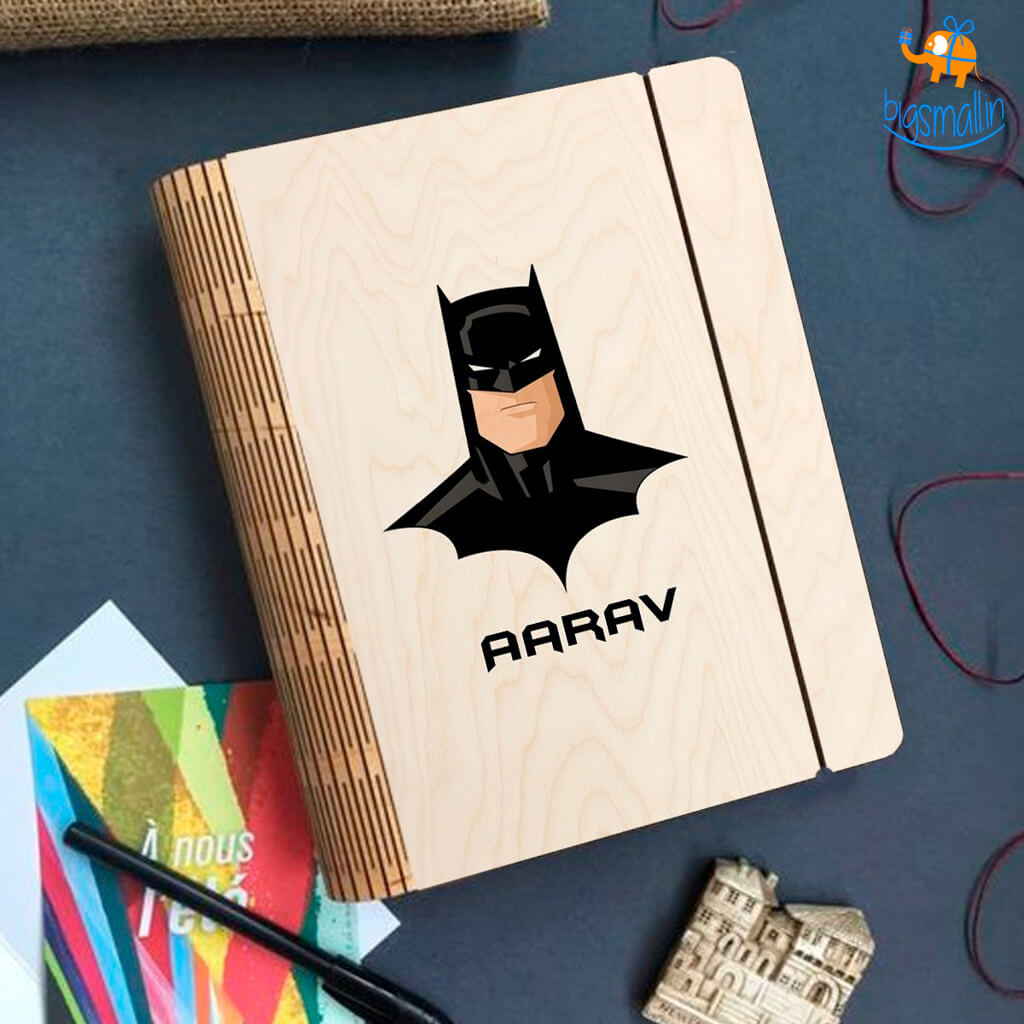 Personalized Batman Theme Wooden Binder Diary | COD Not Available