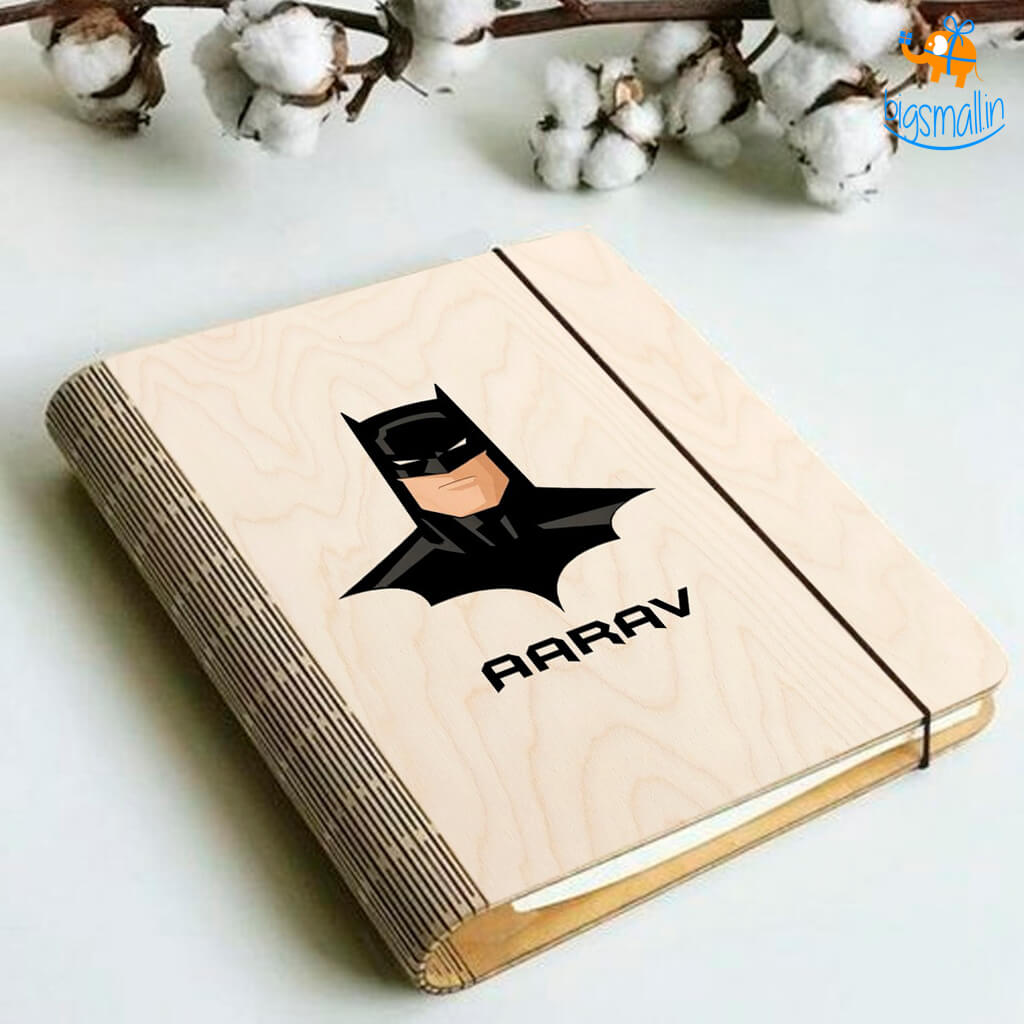 Personalized Batman Theme Wooden Binder Diary | COD Not Available
