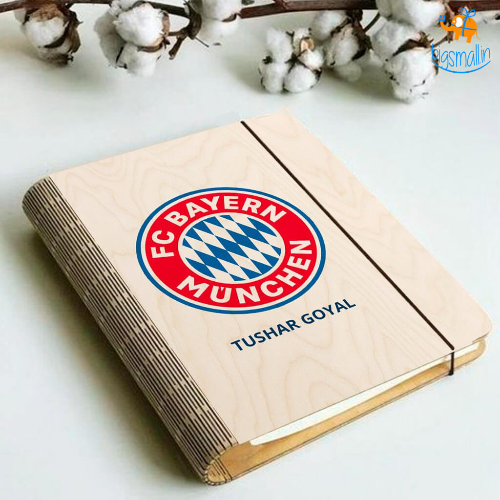 Personalized Bayern Munich Wooden Binder Diary | COD Not Available