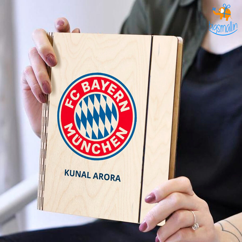 Personalized Bayern Munich Wooden Binder Diary | COD Not Available