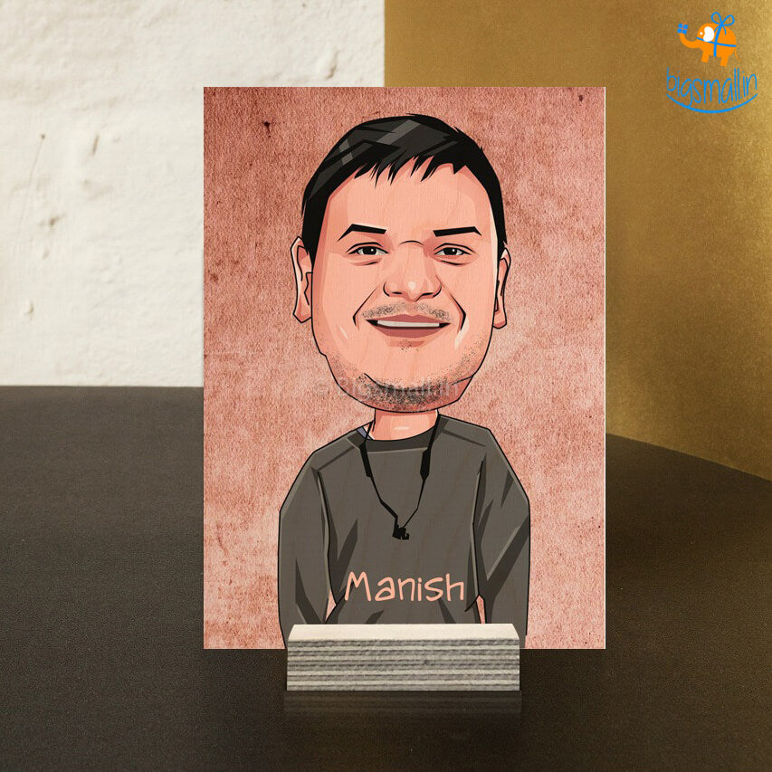 Personalized Caricature Wooden Portrait