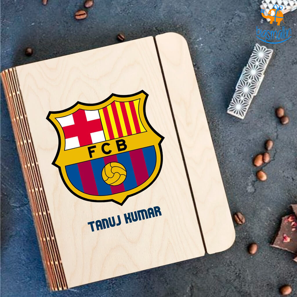 Personalized FCB Wooden Binder Diary | COD Not Available