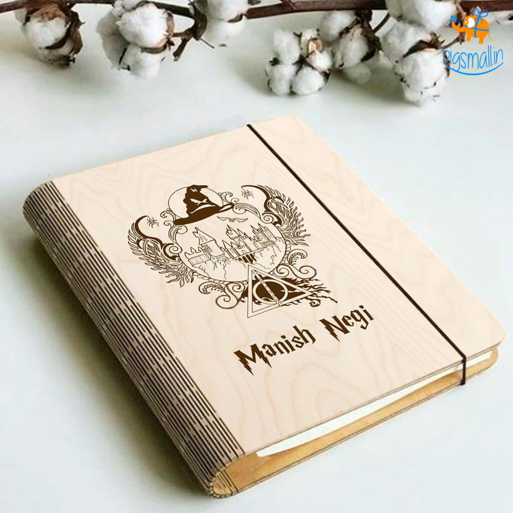 Personalized Harry Potter Theme Wooden Binder Diary | COD Not Available