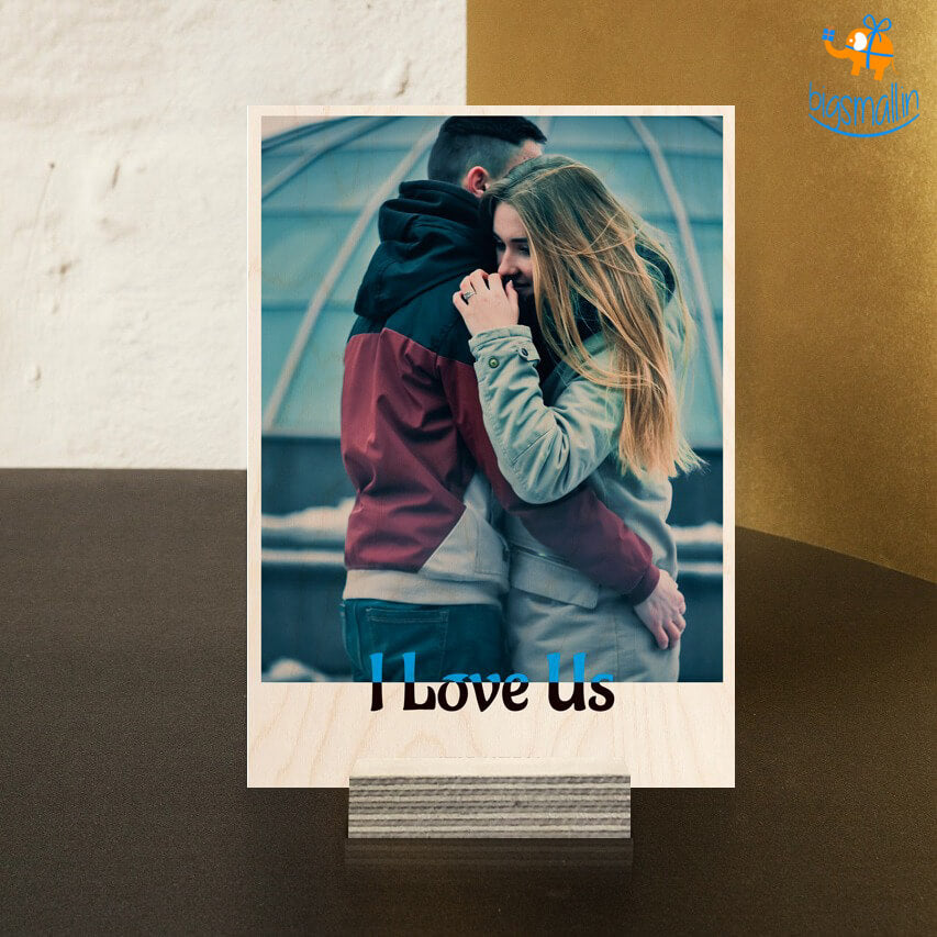 Personalized I Love Us Wooden Print Frame