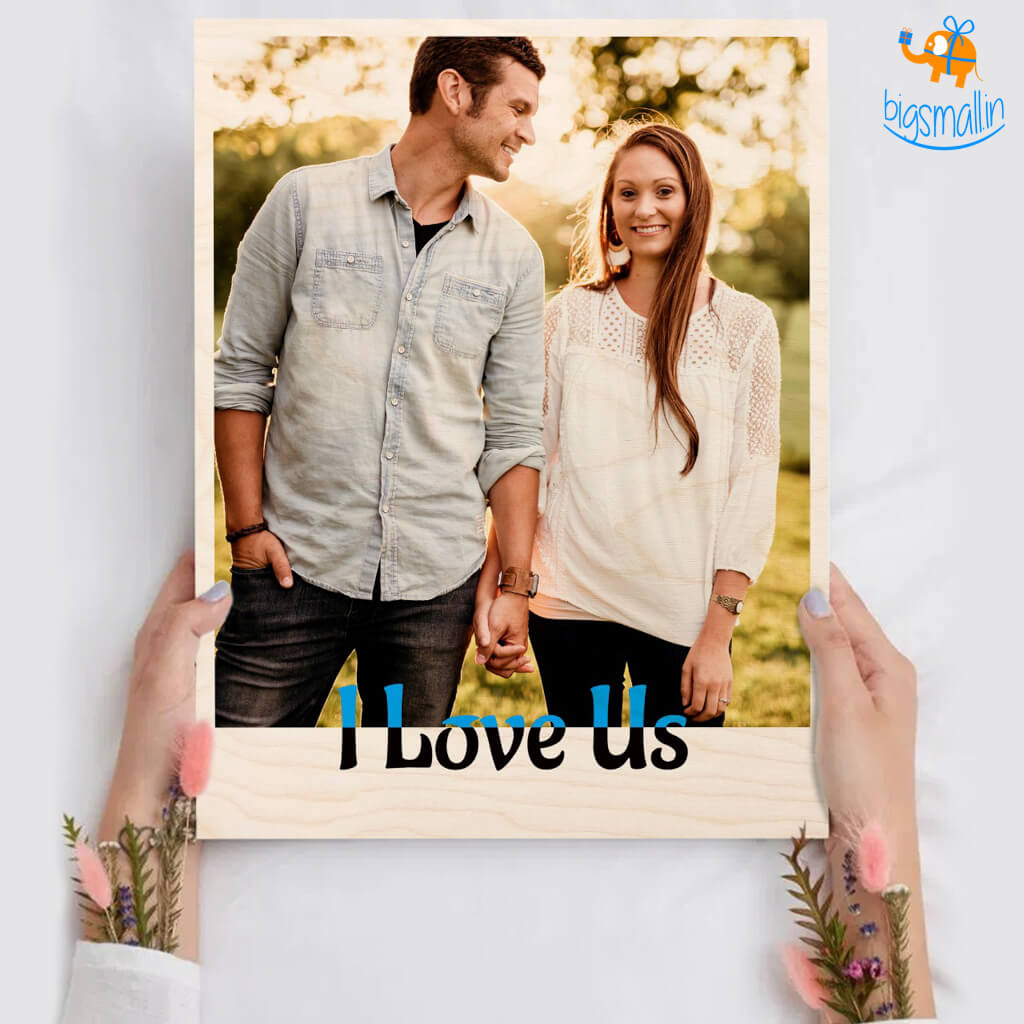 Personalized I Love Us Wooden Print Frame