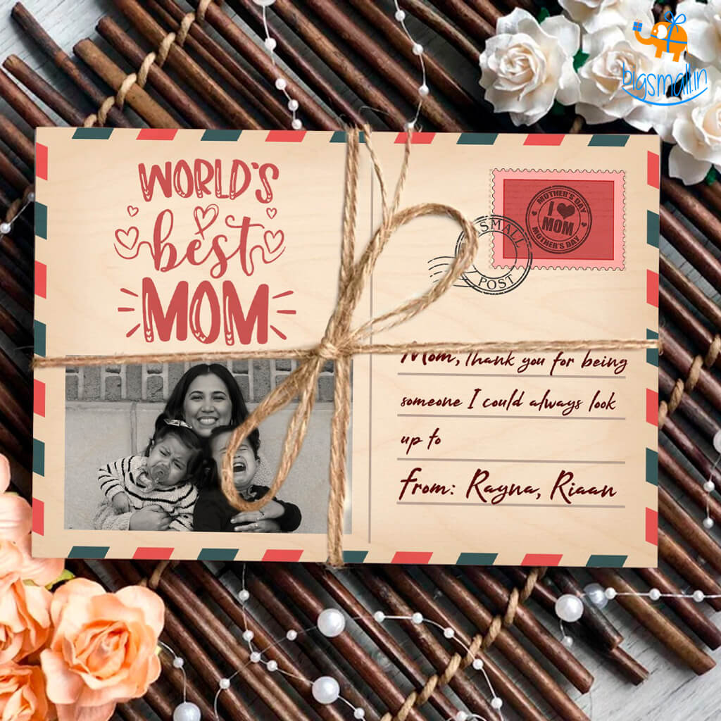 Personalized Mother's Day Wooden Postcard